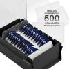 Acrimet Index Business Card Size File Holder Organizer Box Metal Base Heavy Duty (AZ Index Cards and Divider Included) (Black Color with Clear Crystal Plastic Lid Cover)