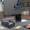 Acrimet Index Business Card Size File Holder Organizer Box Metal Base Heavy Duty (AZ Index Cards and Divider Included) (Black Color with Clear Crystal Plastic Lid Cover)