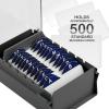 Acrimet Index Business Card Size File Holder Organizer Box Metal Base Heavy Duty (AZ Index Cards and Divider Included) (Gray Color with Clear Crystal Plastic Lid Cover)