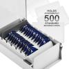 Acrimet Index Business Card Size File Holder Organizer Box Metal Base Heavy Duty (AZ Index Cards and Divider Included) (White Color with Clear Crystal Plastic Lid Cover)