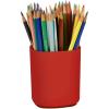 Acrimet Jumbo Pencil Holder, Pen Cup, Caddy Super-Sized Desktop Organizer for Students, Artists and Professionals (Plastic) (Solid Red Color)