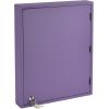 Acrimet Key Cabinet Organizer 24 Positions with Lock (Wall Mount) (24 Crystal Tags Included) (White Cabinet)(Purple)