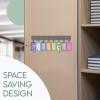 Acrimet Key Tag Rack w/ 8 Keyring Tags (Self-Adhesive Key Storage Rack) (1 Pack) (Assorted Color)