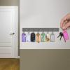 Acrimet Key Tag Rack w/ 8 Keyring Tags (Self-Adhesive Key Storage Rack) (1 Pack) (Assorted Color)