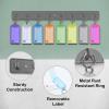 Acrimet Key Tag Rack w/ 8 Keyring Tags (Self-Adhesive Key Storage Rack) (1 Pack) (Assorted Color)
