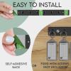 Acrimet Key Tag Rack w/ 8 Keyring Tags (Self-Adhesive Key Storage Rack) (2 Pack) (Black with Smoke Color)
