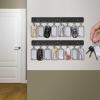 Acrimet Key Tag Rack w/ 8 Keyring Tags (Self-Adhesive Key Storage Rack) (2 Pack) (Black with Smoke Color)