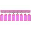 Acrimet Key Tag Rack w/ 8 Keyring Tags (Self-Adhesive Key Storage Rack) (2 Pack) (Pink with Clear Pink Color)