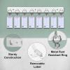 Acrimet Key Tag Rack w/ 8 Keyring Tags (Self-Adhesive Key Storage Rack) (2 Pack) (White with Crystal Color)