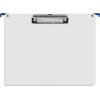 Acrimet Landscape Hanging File Folder Clipboard – Letter Size MDF Board with Low Profile Clip & Side Hooks – Fits File Drawers, Boxes & Cabinets – White Front with Dark Blue Hooks – 6 Pack