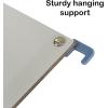 Acrimet Landscape Hanging File Folder Clipboard – Letter Size MDF Board with Low Profile Clip & Side Hooks – Fits File Drawers, Boxes & Cabinets – White Front with Blue Hooks – 6 Pack