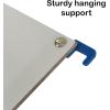 Acrimet Landscape Hanging File Folder Clipboard – Letter Size MDF Board with Low Profile Clip & Side Hooks – Fits File Drawers, Boxes & Cabinets – White Front with Dark Blue Hooks – 6 Pack