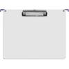 Acrimet Landscape Hanging File Folder Clipboard – Letter Size MDF Board with Low Profile Clip & Side Hooks – Fits File Drawers, Boxes & Cabinets – White Front with Purple Hooks – 6 Pack