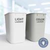 Acrimet Laundry Hamper, Set of 2 Sorter Baskets 27 QT, White for Light Clothes and Gray for Colored Clothes, Plastic