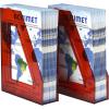 Acrimet Magazine File Holder, Durable Rack, Space-Saving Organizer (Plastic) (Clear Red Color) (2 Pack)