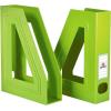 Acrimet Magazine File Holder, Durable Rack, Space-Saving Organizer (Plastic) (Green Citrus Color) (2 Pack)