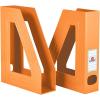Acrimet Magazine File Holder, Durable Rack, Space-Saving Organizer (Plastic) (Orange Color) (2 Pack)