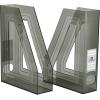 Acrimet Magazine File Holder, Durable Rack, Space-Saving Organizer (Plastic) (Smoke Color) (2 pack)(Smoke)
