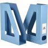 Acrimet Magazine File Holder, Durable Rack, Space-Saving Organizer (Plastic) (Solid Blue Color) (2 pack)