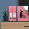 Acrimet Magazine File Holder, Durable Rack, Space-Saving Organizer (Plastic) (Solid Pink Color) (2 pack)
