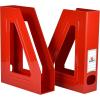 Acrimet Magazine File Holder, Durable Rack, Space-Saving Organizer (Plastic) (Solid Red Color) (2 pack)