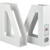 Acrimet Magazine File Holder, Durable Rack, Space-Saving Organizer (Plastic) (White Color) (2 pack)