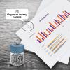 Acrimet Magnetic Paper Clip Holder Dispenser, Round Design, 100 Regular Paper Clip Capacity (Clear Crystal Base/ Blue Magnetic Lid) (2 pack)