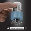 Acrimet Magnetic Paper Clip Holder Dispenser, Round Design, 100 Regular Paper Clip Capacity (Clear Crystal Base/ Blue Magnetic Lid) (2 pack)