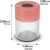 Acrimet Magnetic Paper Clip Holder Dispenser, Round Design, 100 Regular Paper Clip Capacity (Clear Crystal Base/ Pink Magnetic Lid) (2 pack)