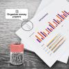 Acrimet Magnetic Paper Clip Holder Dispenser, Round Design, 100 Regular Paper Clip Capacity (Clear Crystal Base/ Pink Magnetic Lid) (2 pack)