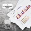Acrimet Magnetic Paper Clip Holder Dispenser, Round Design, 100 Regular Paper Clip Capacity (Clear Crystal Base/ White Magnetic Lid) (2 pack)