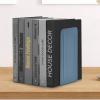 Acrimet Metal Bookends, Jumbo Size 9″ H x 4″ W x 4-1/2″ D, Non-Skid Book Stand for Shelves, Heavy Duty Book Stopper, Blue, 1 Pair