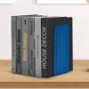 Acrimet Metal Bookends, Jumbo Size 9″ H x 4″ W x 4-1/2″ D, Non-Skid Book Stand for Shelves, Heavy Duty Book Stopper, Deep Blue, 1 Pair