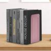 Acrimet Metal Bookends, Jumbo Size 9″ H x 4″ W x 4-1/2″ D, Non-Skid Book Stand for Shelves, Heavy Duty Book Stopper, Pink, 1 Pair(Pink)