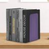 Acrimet Metal Bookends, Jumbo Size 9″ H x 4″ W x 4-1/2″ D, Non-Skid Book Stand for Shelves, Heavy Duty Book Stopper, Pink, 1 Pair(Purple)