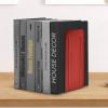 Acrimet Metal Bookends, Jumbo Size 9″ H x 4″ W x 4-1/2″ D, Non-Skid Book Stand for Shelves, Heavy Duty Book Stopper, Pink, 1 Pair(Red)