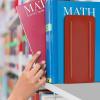 Acrimet Metal Bookends, Jumbo Size 9″ H x 4″ W x 4-1/2″ D, Non-Skid Book Stand for Shelves, Heavy Duty Book Stopper, Pink, 1 Pair(Red)