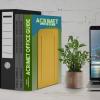 Acrimet Metal Bookends, Jumbo Size 9″ H x 4″ W x 4-1/2″ D, Non-Skid Book Stand for Shelves, Heavy Duty Book Stopper, Yellow, 1 Pair