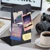 Acrimet Metal Bookends, Non-Skid Book Stand for Shelves, Heavy Duty Book Stopper, 6-7/8″ H x 4″ W x 4-1/2“ D, Black, 4 Units