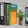 Acrimet Metal Bookends, Non-Skid Book Stand for Shelves, Heavy Duty Book Stopper, 6-7/8″ H x 4″ W x 4-1/2“ D, Green Citrus, 1 Pair(Orange)