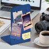 Acrimet Metal Bookends, Non-Skid Book Stand for Shelves, Heavy Duty Book Stopper, 6-7/8″ H x 4″ W x 4-1/2“ D, Pink, 1 Pair(Dk Blue)