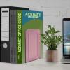 Acrimet Metal Bookends, Non-Skid Book Stand for Shelves, Heavy Duty Book Stopper, 6-7/8″ H x 4″ W x 4-1/2“ D, Pink, 1 Pair(Pink)