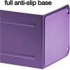 Acrimet Metal Bookends, Non-Skid Book Stand for Shelves, Heavy Duty Book Stopper, 6-7/8″ H x 4″ W x 4-1/2“ D, Silver, 1 Pair(Purple)