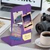 Acrimet Metal Bookends, Non-Skid Book Stand for Shelves, Heavy Duty Book Stopper, 6-7/8″ H x 4″ W x 4-1/2“ D, Silver, 1 Pair(Purple)