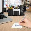 Acrimet Millennium Desktop Organizer Holder for Pen, Pencil, Clip, Paper and Desk Accessories (Plastic) (Paper Included) (Black Color)
