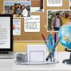 Acrimet Millennium Desktop Organizer Holder for Pen, Pencil, Clip, Paper and Desk Accessories (Plastic) (Paper Included) (Clear Crystal Color)(Crystal)