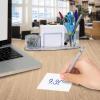 Acrimet Millennium Desktop Organizer Holder for Pen, Pencil, Clip, Paper and Desk Accessories (Plastic) (Paper Included) (Clear Crystal Color)(Crystal)
