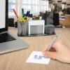 Acrimet Millennium Desktop Organizer Holder for Pen, Pencil, Clip, Paper and Desk Accessories (Plastic) (Paper Included) (Clear Crystal Color)(Smoke)