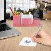 Acrimet Millennium Desktop Organizer Holder for Pen, Pencil, Clip, Paper and Desk Accessories (Plastic) (Paper Included) (Solid Pink Color)