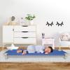 Acrimet Nap Cot for Kids, Portable Toddler Child Bed, Stackable, 52″ L (Stainless Steel Tubes) (Blue Breathable Mesh Fabric – Gray Feet) (1 Pack)